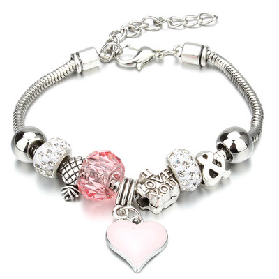 Νέο βραχιόλι γοητείας Αστακός πόρπη Βραχιόλια με αλυσίδα φιδιών Κοσμήματα αστέρι λουλούδι Κρυστάλλινες χάντρες Βραχιόλια για γυναίκες κορίτσι αγάπη δώρο