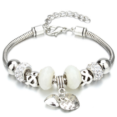 Νέο βραχιόλι γοητείας Αστακός πόρπη Βραχιόλια με αλυσίδα φιδιών Κοσμήματα αστέρι λουλούδι Κρυστάλλινες χάντρες Βραχιόλια για γυναίκες κορίτσι αγάπη δώρο