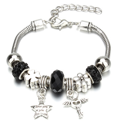 Νέο βραχιόλι γοητείας Αστακός πόρπη Βραχιόλια με αλυσίδα φιδιών Κοσμήματα αστέρι λουλούδι Κρυστάλλινες χάντρες Βραχιόλια για γυναίκες κορίτσι αγάπη δώρο