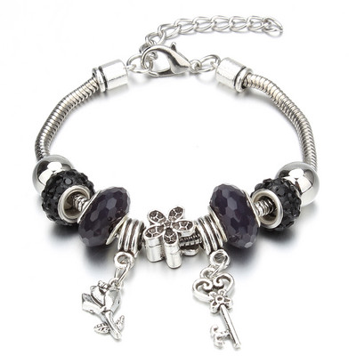 Νέο βραχιόλι γοητείας Αστακός πόρπη Βραχιόλια με αλυσίδα φιδιών Κοσμήματα αστέρι λουλούδι Κρυστάλλινες χάντρες Βραχιόλια για γυναίκες κορίτσι αγάπη δώρο