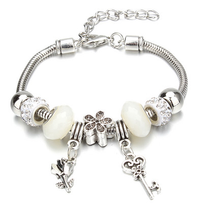 Νέο βραχιόλι γοητείας Αστακός πόρπη Βραχιόλια με αλυσίδα φιδιών Κοσμήματα αστέρι λουλούδι Κρυστάλλινες χάντρες Βραχιόλια για γυναίκες κορίτσι αγάπη δώρο