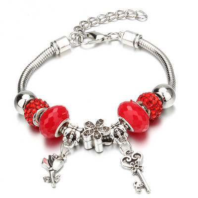 Νέο βραχιόλι γοητείας Αστακός πόρπη Βραχιόλια με αλυσίδα φιδιών Κοσμήματα αστέρι λουλούδι Κρυστάλλινες χάντρες Βραχιόλια για γυναίκες κορίτσι αγάπη δώρο