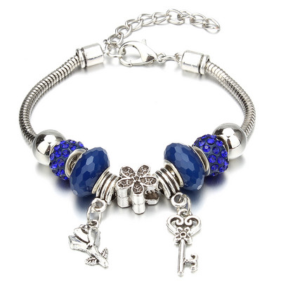 Νέο βραχιόλι γοητείας Αστακός πόρπη Βραχιόλια με αλυσίδα φιδιών Κοσμήματα αστέρι λουλούδι Κρυστάλλινες χάντρες Βραχιόλια για γυναίκες κορίτσι αγάπη δώρο