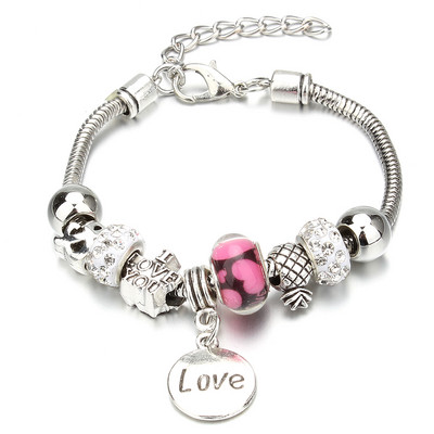 Νέο βραχιόλι γοητείας Αστακός πόρπη Βραχιόλια με αλυσίδα φιδιών Κοσμήματα αστέρι λουλούδι Κρυστάλλινες χάντρες Βραχιόλια για γυναίκες κορίτσι αγάπη δώρο