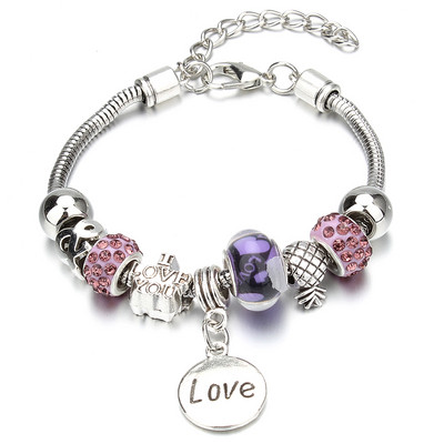 Νέο βραχιόλι γοητείας Αστακός πόρπη Βραχιόλια με αλυσίδα φιδιών Κοσμήματα αστέρι λουλούδι Κρυστάλλινες χάντρες Βραχιόλια για γυναίκες κορίτσι αγάπη δώρο