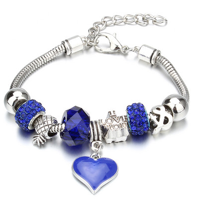 Νέο βραχιόλι γοητείας Αστακός πόρπη Βραχιόλια με αλυσίδα φιδιών Κοσμήματα αστέρι λουλούδι Κρυστάλλινες χάντρες Βραχιόλια για γυναίκες κορίτσι αγάπη δώρο