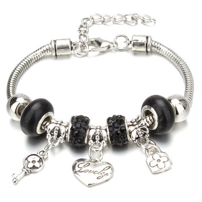 Νέο βραχιόλι γοητείας Αστακός πόρπη Βραχιόλια με αλυσίδα φιδιών Κοσμήματα αστέρι λουλούδι Κρυστάλλινες χάντρες Βραχιόλια για γυναίκες κορίτσι αγάπη δώρο