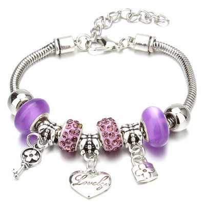 Νέο βραχιόλι γοητείας Αστακός πόρπη Βραχιόλια με αλυσίδα φιδιών Κοσμήματα αστέρι λουλούδι Κρυστάλλινες χάντρες Βραχιόλια για γυναίκες κορίτσι αγάπη δώρο