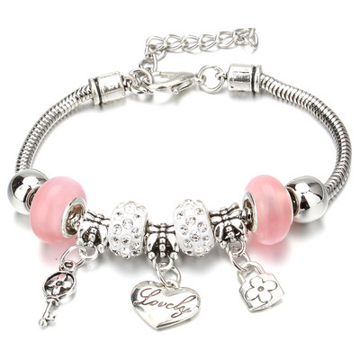 Νέο βραχιόλι γοητείας Αστακός πόρπη Βραχιόλια με αλυσίδα φιδιών Κοσμήματα αστέρι λουλούδι Κρυστάλλινες χάντρες Βραχιόλια για γυναίκες κορίτσι αγάπη δώρο