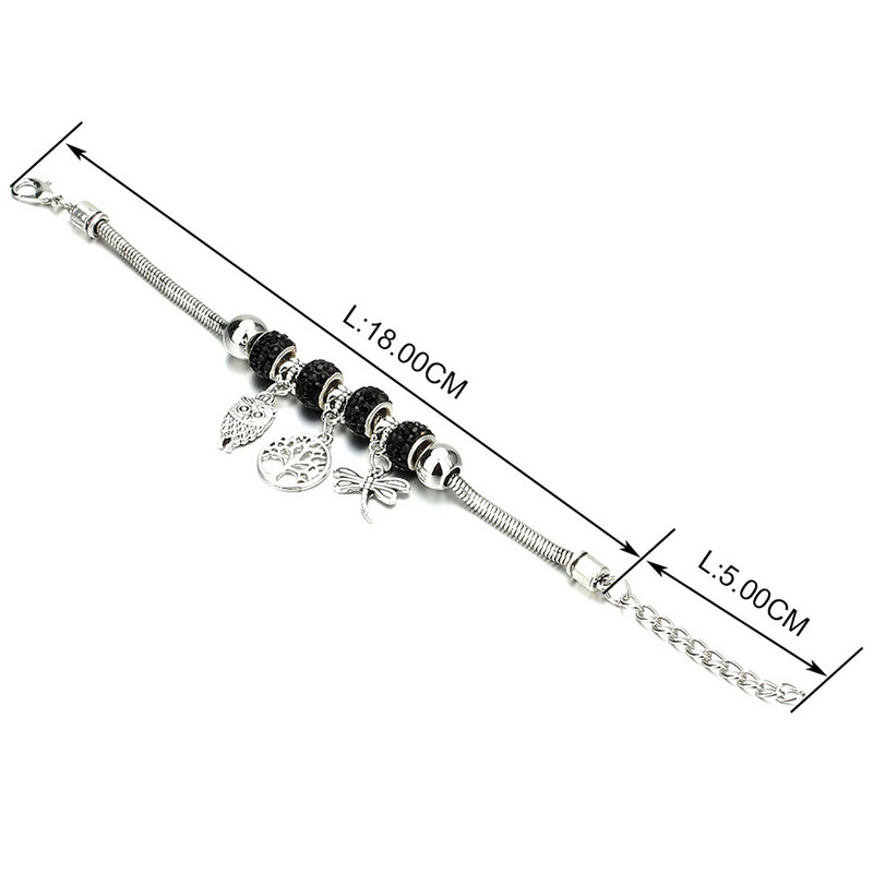 Νέο βραχιόλι γοητείας Αστακός πόρπη Βραχιόλια με αλυσίδα φιδιών Κοσμήματα αστέρι λουλούδι Κρυστάλλινες χάντρες Βραχιόλια για γυναίκες κορίτσι αγάπη δώρο