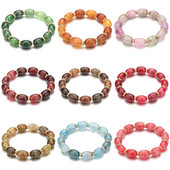 Nove visokokvalitetne ženske narukvice, kristalne narukvice od staklenih perli u 10 boja, narukvice s privjescima, narukvice s privjescima za žene, elastični nakit