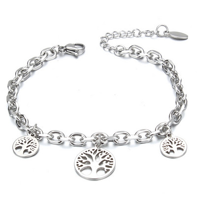 Μόδα βραχιόλια από ανοξείδωτο ατσάλι Moon Star Tree Cross Πεταλούδα Καρδιά Βραχιόλια για Γυναικεία Δώρο Αλυσίδα Γούρι Βραχιόλια Κοσμήματα
