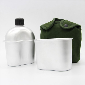 3 τεμάχια 0 9 L Κουτί μεσημεριανού γεύματος από αλουμίνιο κιτ Κάλυμμα μπουκαλιού βραστήρα Camping Mess Tin Επιτραπέζια σκεύη Travel Survival Αξεσουάρ