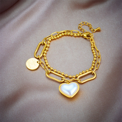 LAMENGLY 316L nehrđajući čelik s portretom narukvice u obliku novčića s privjeskom za žene, modni nakit zlatne boje koji ne blijedi