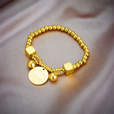 LAMENGLY 316L nehrđajući čelik s portretom narukvice u obliku novčića s privjeskom za žene, modni nakit zlatne boje koji ne blijedi