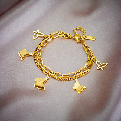 LAMENGLY 316L nehrđajući čelik s portretom narukvice u obliku novčića s privjeskom za žene, modni nakit zlatne boje koji ne blijedi