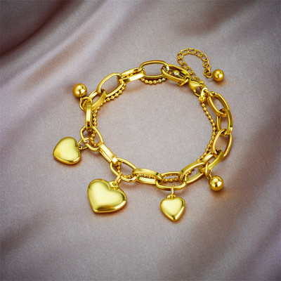 LAMENGLY 316L nehrđajući čelik s portretom narukvice u obliku novčića s privjeskom za žene, modni nakit zlatne boje koji ne blijedi