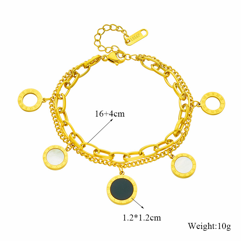 LAMENGLY 316L nehrđajući čelik s portretom narukvice u obliku novčića s privjeskom za žene, modni nakit zlatne boje koji ne blijedi