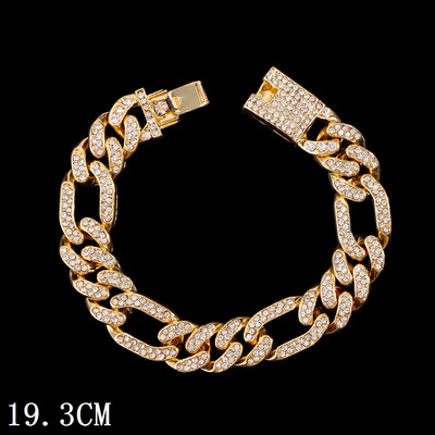 Jauna modes luksusa 12 mm Iced Out Cuban Link ķēdes rokassprādze sievietēm vīriešiem Zelta sudraba krāsa Bling Rhinestone rokassprādze Rotaslietas