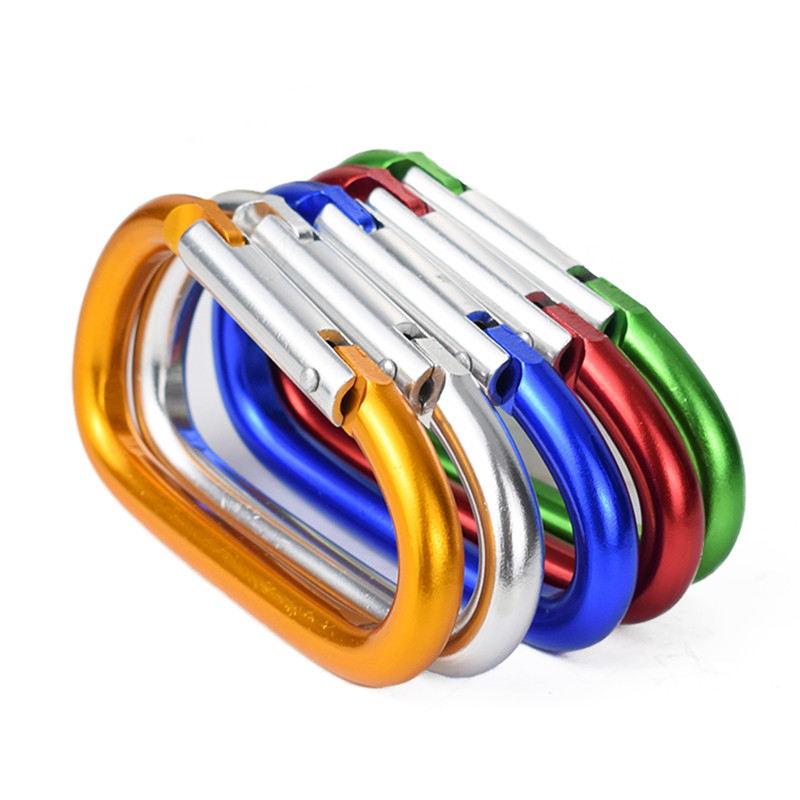 1vnt Didelis dydis 98x53mm karabinas, didelis D mygtukas, kempinė, rankena, sagtis D formos žiedo formos aliuminio lydinio kempinė apsipirkimo kabliukas atsitiktinė spalva