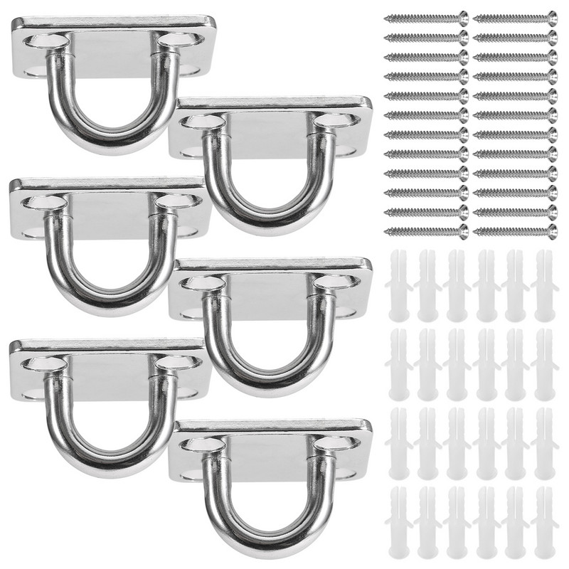 5 mm akinių plokštelės karabinai varžtų rinkinys Daugiafunkcis sieninis pakabinamas kablys, skirtas tvirtinti prie sienos hamakai jogos treniruotėms