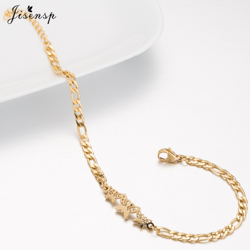 Jisensp Narukvice s leptirom slonom Narukvice Narukvica s karikama lanca sa životinjama Ženske narukvice od nehrđajućeg čelika za ženske dodatke