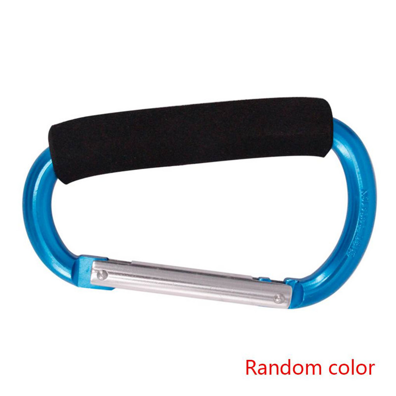 Εξαιρετικά μεγάλου μεγέθους καραμπίνερ μεγάλου μεγέθους D με κουμπιά παπουτσιών πατινάζ Πόρπη με σφουγγάρι Λαβή δακτυλίου D σε σχήμα κράματος αλουμινίου Γάντζος αγορών Τυχαίο χρώμα