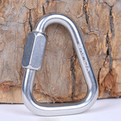 6/8mm lauko 304 nerūdijančio plieno laipiojimo sagtis alpinizmo trikampio saugos jungties diržo užraktas greitas kablio karabinas
