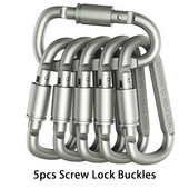 5 τεμ. D-ring Locking Carabiner Κλειδαριά εξωτερικού χώρου με βίδα Πόρπη κιτ ταξιδιού Εξοπλισμός κάμπινγκ Κλιπ μπρελόκ από κράμα αλουμινίου
