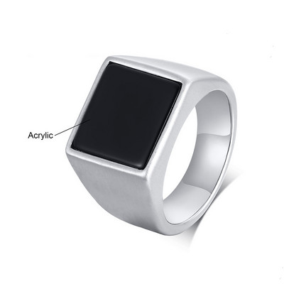 Jiayiqi Ανδρικό δαχτυλίδι Punk Rock Smooth 316L από ανοξείδωτο ατσάλι Δαχτυλίδι για άντρες Hip Hop Party Κοσμήματα Χονδρική Ανδρική Γάμος Anel