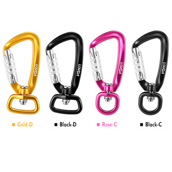 Lixada Swivel Carabiner Clip Περιστρεφόμενος περιστρεφόμενος καραμπίνερ Μικρό αυτόματο κλείδωμα Carabiner αιώρα Κρεμαστό κλιπ για λουρί κατοικίδιων