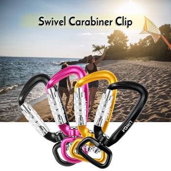 Lixada Swivel Carabiner Clip Περιστρεφόμενος περιστρεφόμενος καραμπίνερ Μικρό αυτόματο κλείδωμα Carabiner αιώρα Κρεμαστό κλιπ για λουρί κατοικίδιων