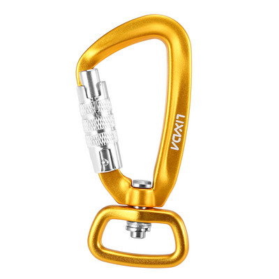 Въртяща се щипка за карабинер Lixada Въртящ се въртящ се карабинер Малък карабинер с автоматично заключване Хамак Висяща щипка Кука за каишка за домашни любимци