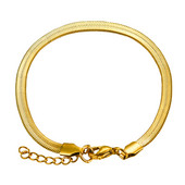 Jauna nerūsējošā tērauda platums 3/4 mm zelta krāsa plakana čūskas ķēde rokassprādze stila modes dāmu rotaslietas ballītes dāvanas