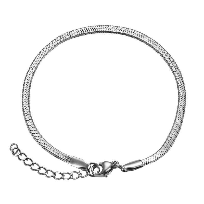 Jauna nerūsējošā tērauda platums 3/4 mm zelta krāsa plakana čūskas ķēde rokassprādze stila modes dāmu rotaslietas ballītes dāvanas