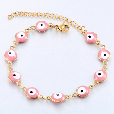 Madingi nerūdijančio plieno Evil Eye emalio karoliukai apyrankės papuošalai moterims vyrams Dovanos 8mm 16cm + 3cm ilgis