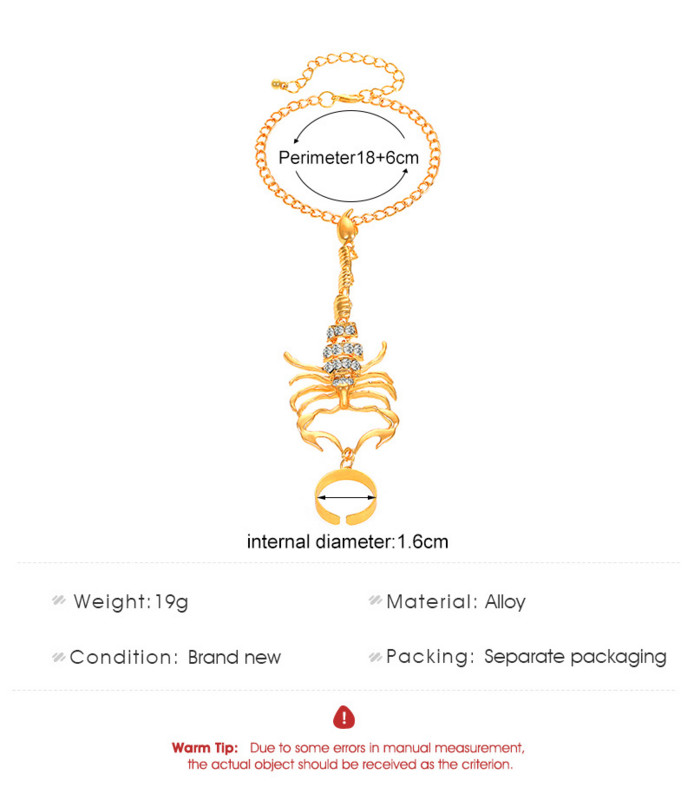 WANZHI jauna panka zelta pārklājuma inkrustēta cirkona skorpiona rokassprādze sievietēm Pārspīlēta dzīvnieku savienošana ar pirkstiem rokassprādze ballīšu rotaslietas