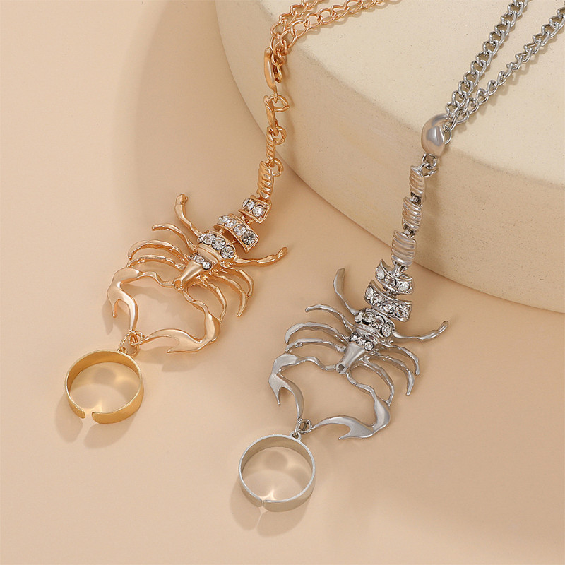 WANZHI jauna panka zelta pārklājuma inkrustēta cirkona skorpiona rokassprādze sievietēm Pārspīlēta dzīvnieku savienošana ar pirkstiem rokassprādze ballīšu rotaslietas