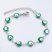 Nerūsējošā tērauda sieviešu acu emaljas krelles rokassprādzes rotaslietas vīriešiem un sievietēm dāvana 8mm 16cm + 3cm garš