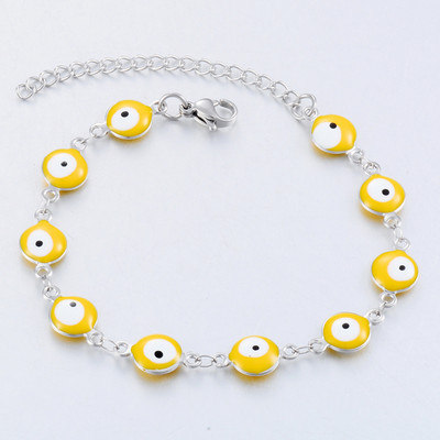 Nerūsējošā tērauda sieviešu acu emaljas krelles rokassprādzes rotaslietas vīriešiem un sievietēm dāvana 8mm 16cm + 3cm garš