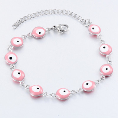 Nerūsējošā tērauda sieviešu acu emaljas krelles rokassprādzes rotaslietas vīriešiem un sievietēm dāvana 8mm 16cm + 3cm garš