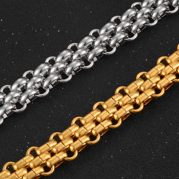 Ръчно изработена верига от неръждаема стомана Гривна в златен цвят Мъжки хип-хоп висококачествени модни бижута