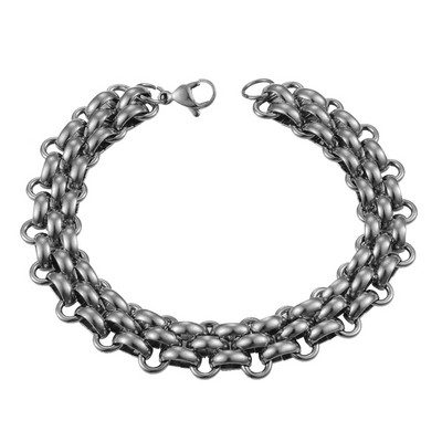 Roku darbs no nerūsējošā tērauda ķēdes zelta krāsas rokassprādzes vīriešu hiphopa augstas kvalitātes modes rotaslietas