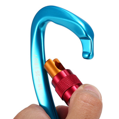 25KN D-alakú karabiner csavaros reteszelő kapu karabiner függőágy reteszelő ClipDuty csatcsomag horgászmászó felszerelés repülés