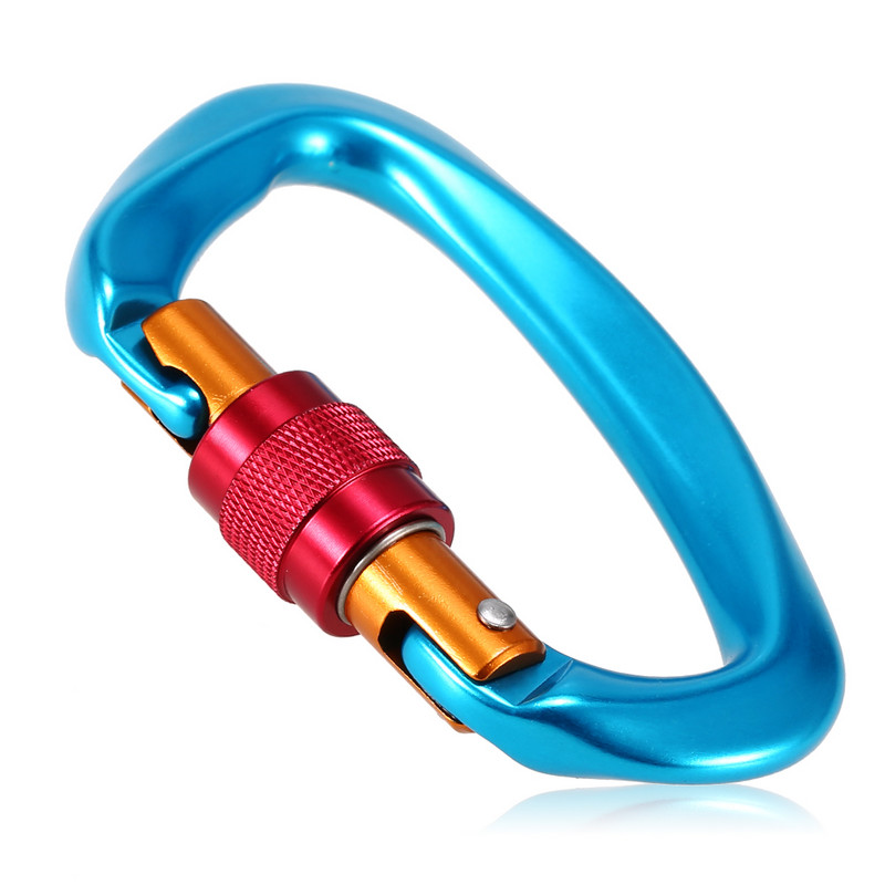 25KN D formos karabino sraigtiniai užrakinimo vartai karabinas hamakas užraktas ClipDuty sagčių paketas žvejybos laipiojimo įranga