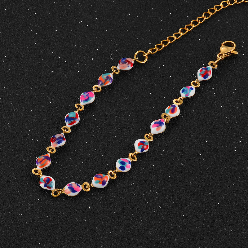 Hot Fashion nerūsējošā tērauda salokāma rokassprādze sieviešu acīm dāvanu emaljas krelles rokassprādzes rotaslietas