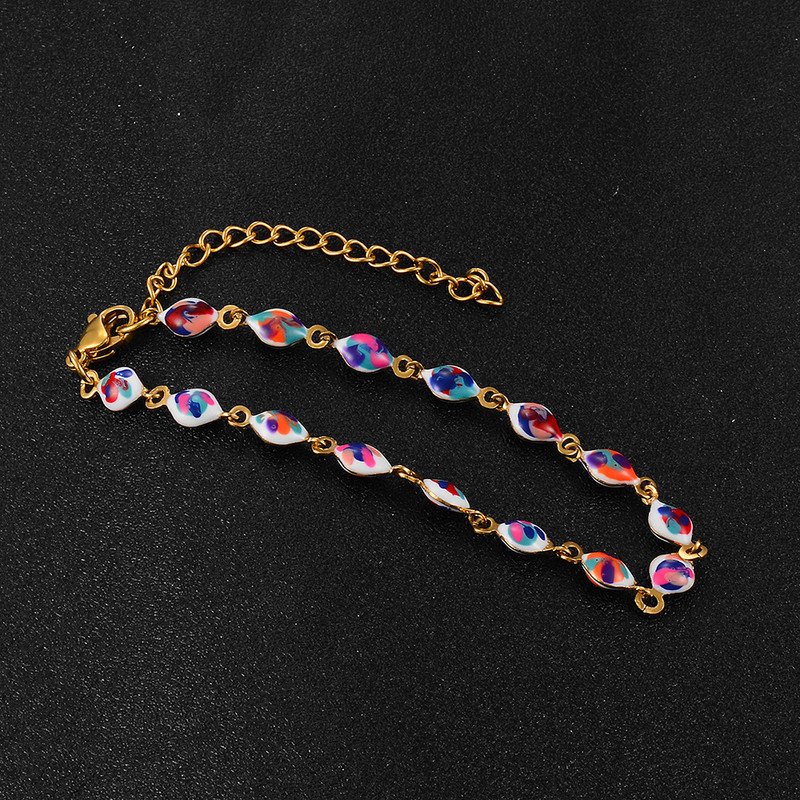 Hot Fashion nerūsējošā tērauda salokāma rokassprādze sieviešu acīm dāvanu emaljas krelles rokassprādzes rotaslietas