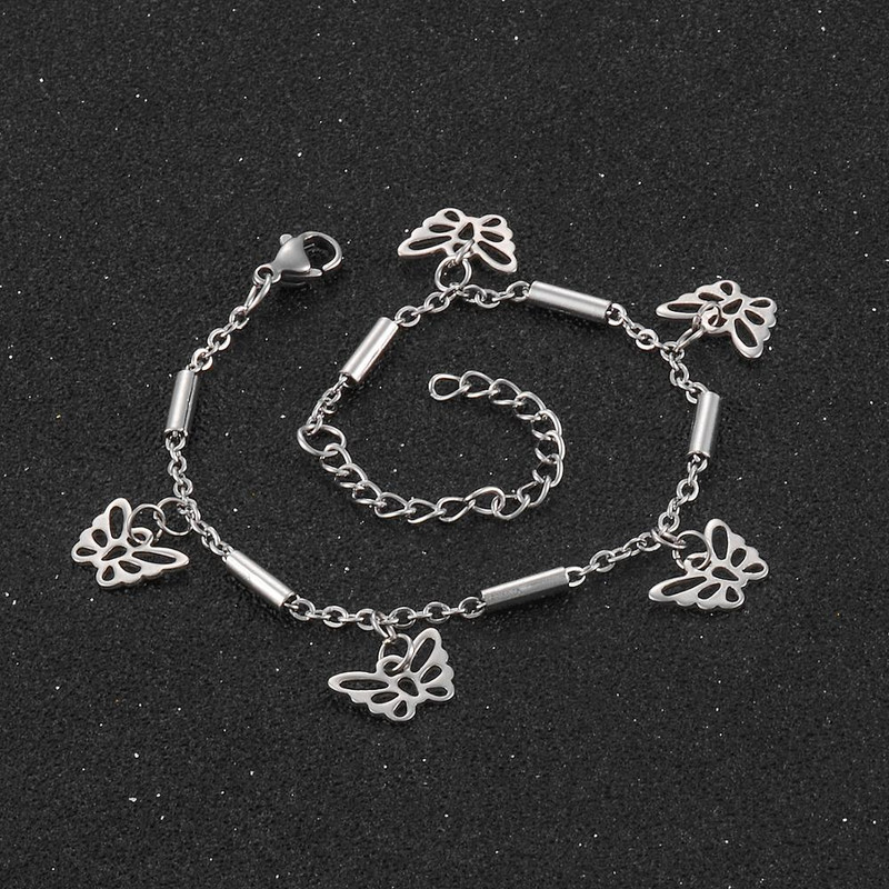 Sieviešu modes rokassprādze nerūsējošā tērauda tauriņu raksts augstas kvalitātes rotaslietas garums 16 cm 5 cm pagarinājuma ķēde