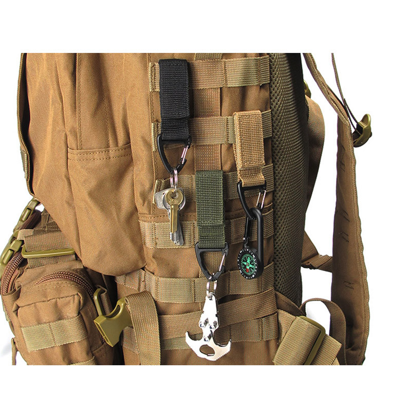 1 vnt lauko trikampio sagties daugiafunkcinis karabininis diržas, sagties diržo segtukas, pakabinamas rakto kablys, skirtas laipioti kempingo žygiams