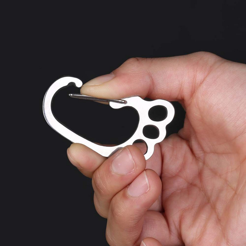 Žiedo laikiklis sagtis Sidabrinės spalvos su 4 raktų pakabukais Lengvas raktų pakabuko laikiklis Didelės pėdos Raktų pakabukas Automobilio raktų pakabukas Automobilio raktų segtukas